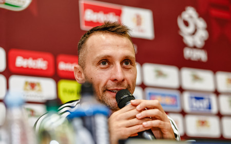 Trener Vladyslav Lupashko przed&nbsp;meczem Lechia vs Stal Mielec