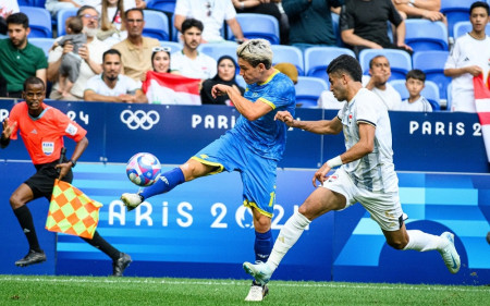 Maksym Khlan performed in the match of the Olympic team of Ukraine