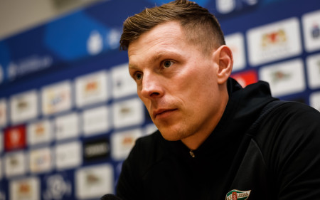 CONFERENCE I Coach Radosław Bella before the match against GKS Katowice