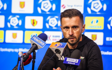 Press conference after the game with Korona Kielce