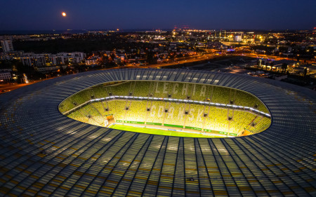 Tour of the stadium on match day against Lech